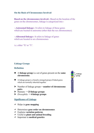 Linkage In Genetics Notes.pdf Genetic Linkage, Type and Significance Notes Pdf | PDF