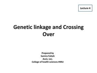Genetic linkage and Crossing
Over
Prepared by
Samira Fattah
Assis. Lec.
College of health sciences-HMU
Lecture 4
 