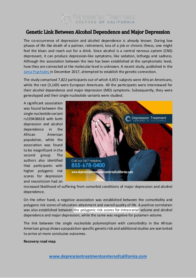 Link Between Alcohol Dependence and Major Depression