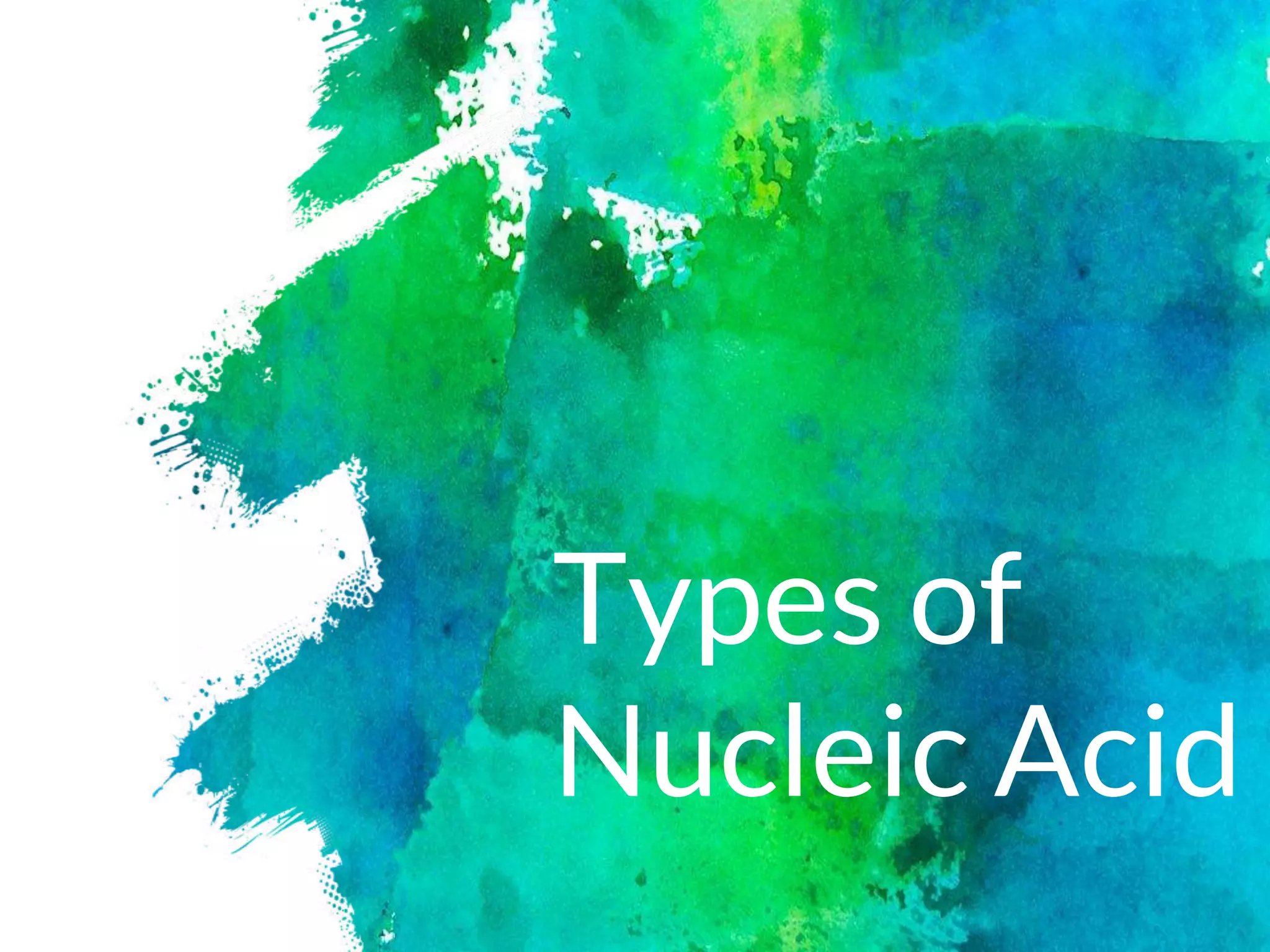 Types of
Nucleic Acid
 