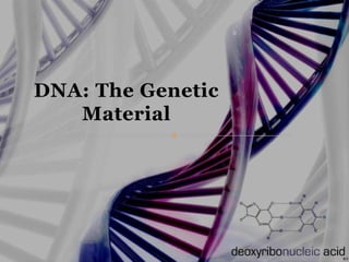 DNA: The Genetic
Material
 