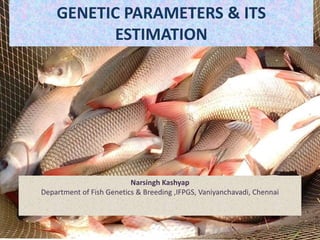 GENETIC PARAMETERS & ITS
ESTIMATION
Narsingh Kashyap
Department of Fish Genetics & Breeding ,IFPGS, Vaniyanchavadi, Chennai
 
