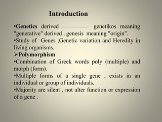 Genetic polymorphism and It's Applications | PDF