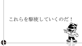 これらを駆使していくのだ！
 