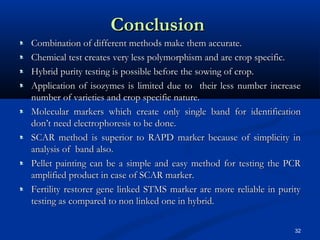 Genetic purity testing | PPT