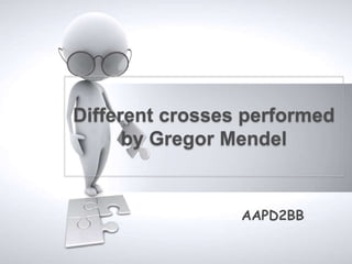 Different crosses performed
      by Gregor Mendel


                 AAPD2BB
 