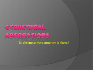 -The chromosome's structure is altered
 