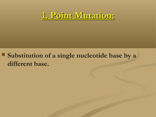 Single Point Mutation Ga Genetics | PPT