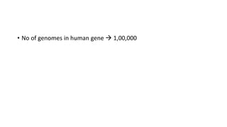 • No of genomes in human gene  1,00,000
 