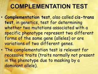 Complementation test; AC-DS System in Maize | PPTX