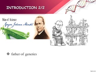 INTRODUCTION 2/2
 father of genetics
 