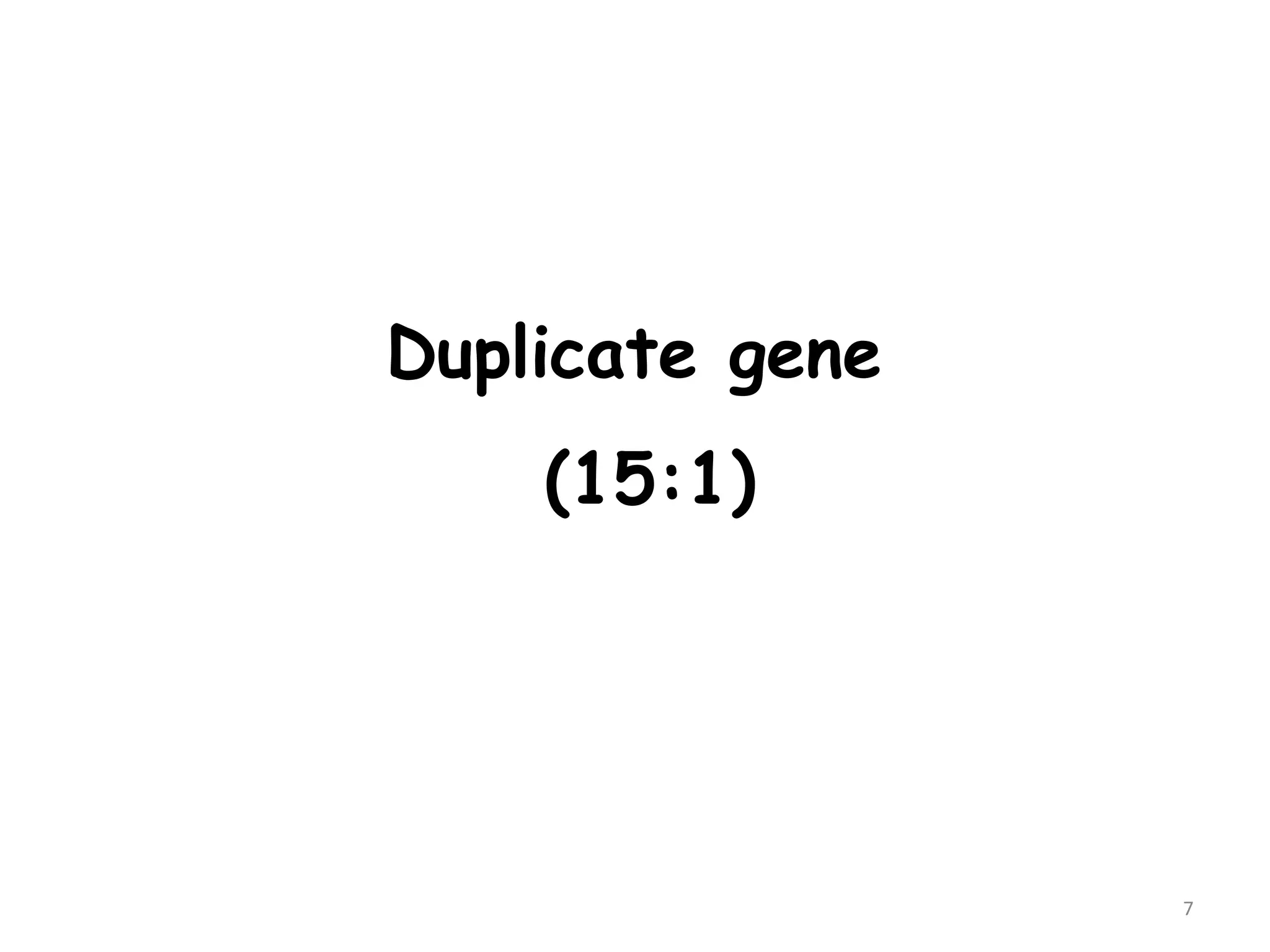 7
Duplicate gene
(15:1)
 