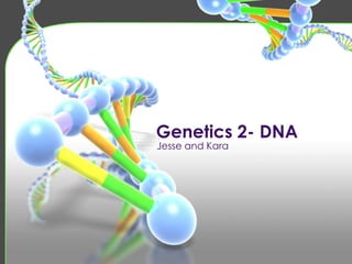 Genetics 2- DNA
Jesse and Kara
 