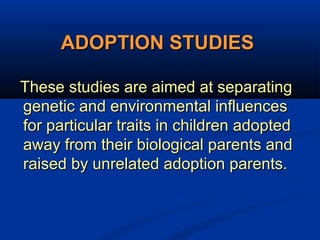 Genetics and Biochemistry of Behavior | PPT