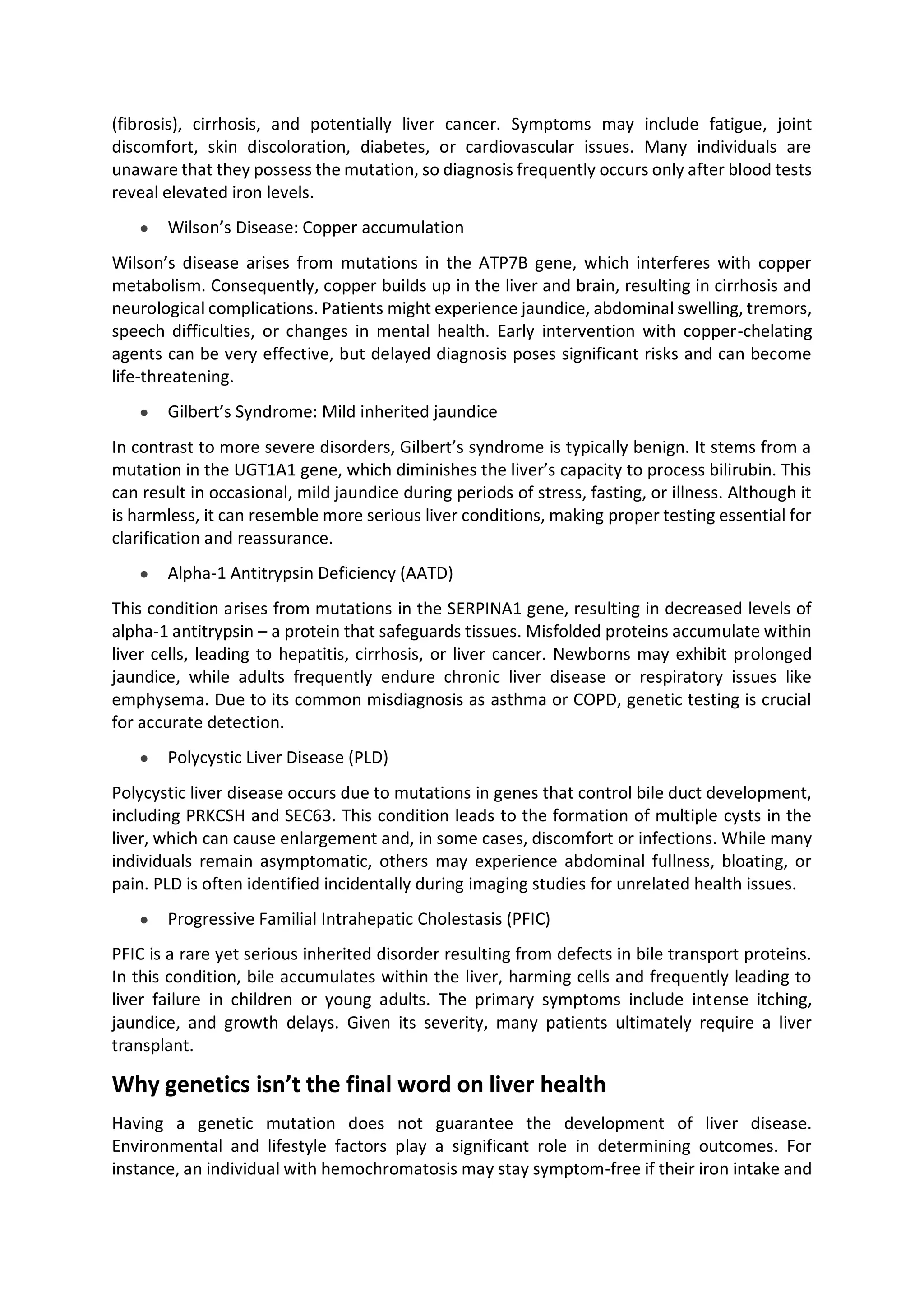 Genetics And Liver Disease | Mission gastro Hospital | PDF