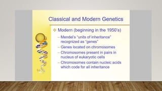 Genetics, classicle and moddern | PPTX