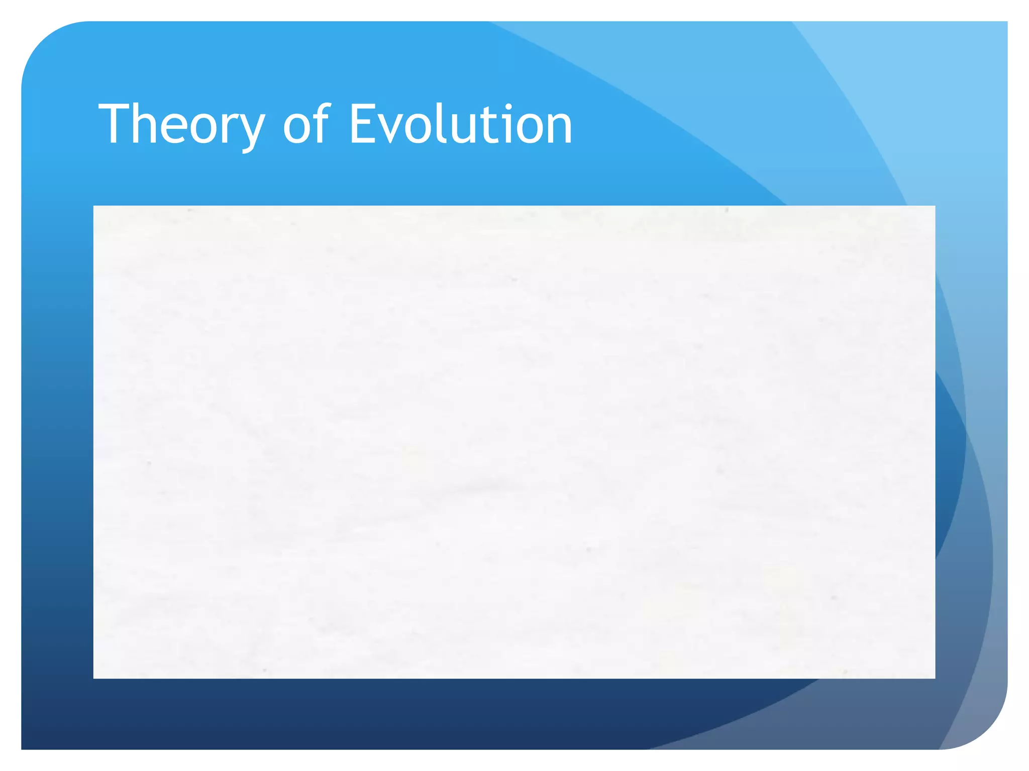 Theory of Evolution
 