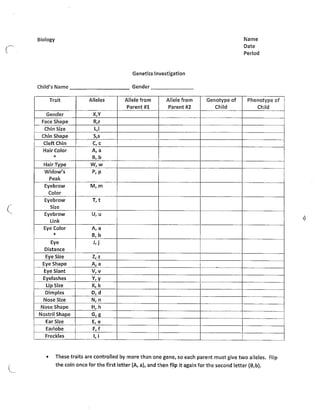 Genetics face lab | PDF