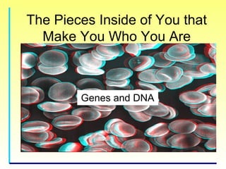Genes and DNA
The Pieces Inside of You that
Make You Who You Are
 