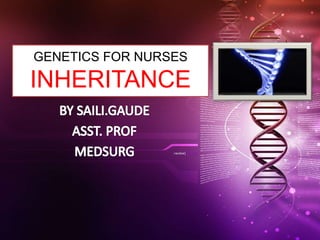 GENETICS FOR NURSES
INHERITANCE
 