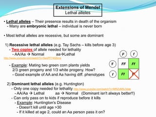 Lethality Genetics Genetics lecture 2 pw_2012 | PPTX