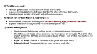 GENETICS OF MOOD DISORDERS - Depression and Bipolar disorder | PPTX