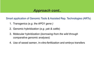 Update on livestock and fish genetics component 1.2