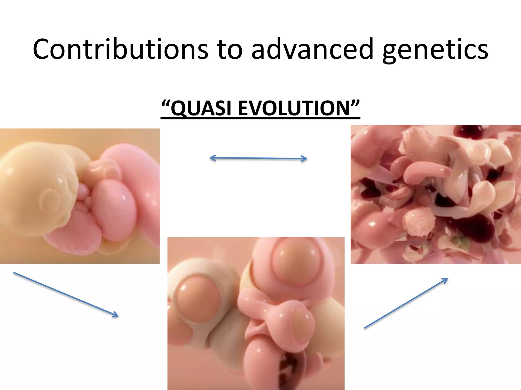 Contributions to advanced genetics
“QUASI EVOLUTION”
 