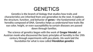 GENETICS ppt.pptx for bsc nursing 3rd semester students | PPTX