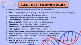 Genetics Terminology Examples 001GENETICS_The-Science-of-Heredity.pptx