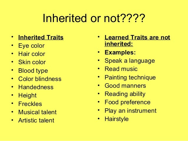 List Of Inherited Traits list-of-inherited-traits