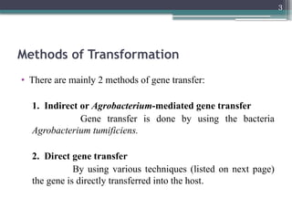 Gene Transfer Example Comprehensive Methods of Gene Transfer and Genetic Transformation in ...