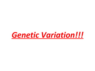 Genetic Variation!!! 