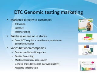 Direct to Consumer Test and Ancestry Testing - March 14, 2023 | PPTX