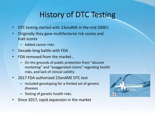 Direct to Consumer Test and Ancestry Testing - March 14, 2023