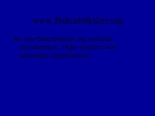 www.Bahcebitkileri.org
Bu slayt bahcebitkileri.org sitesinde
 yayınlanmıştır. Diğer slaytlara web
 sitemizden ulaşabilirsiniz.
 