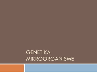 GENETIKA
MIKROORGANISME
 