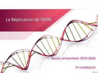 La Réplication de l’ADN
Année universitaire 2019-2020
Pr S.HANACHI
 