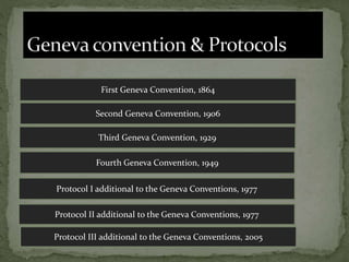 GENEVA CONVENTION COVERING IMPORTANT ASPECTS | PPTX