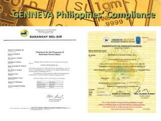 GENNEVA Philippines’ Compliance
 