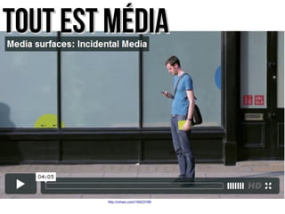 http://vimeo.com/16423199
Tout est médiaTout est média
 