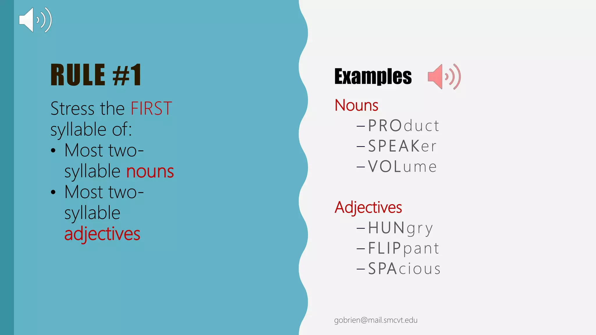 Word Stress Lesson | PPTX