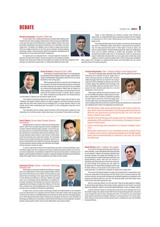 DEBATE D E C E M B E R 2 0 1 4 CARGOTALK 9 
Prashant Bopardikar, Chief – Projects  Design, Future Supply Chain 
The world ...