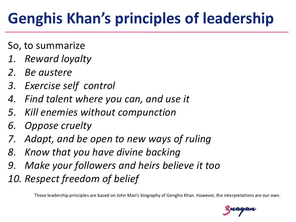 The Genghis Khan way his 10 Leadership principles