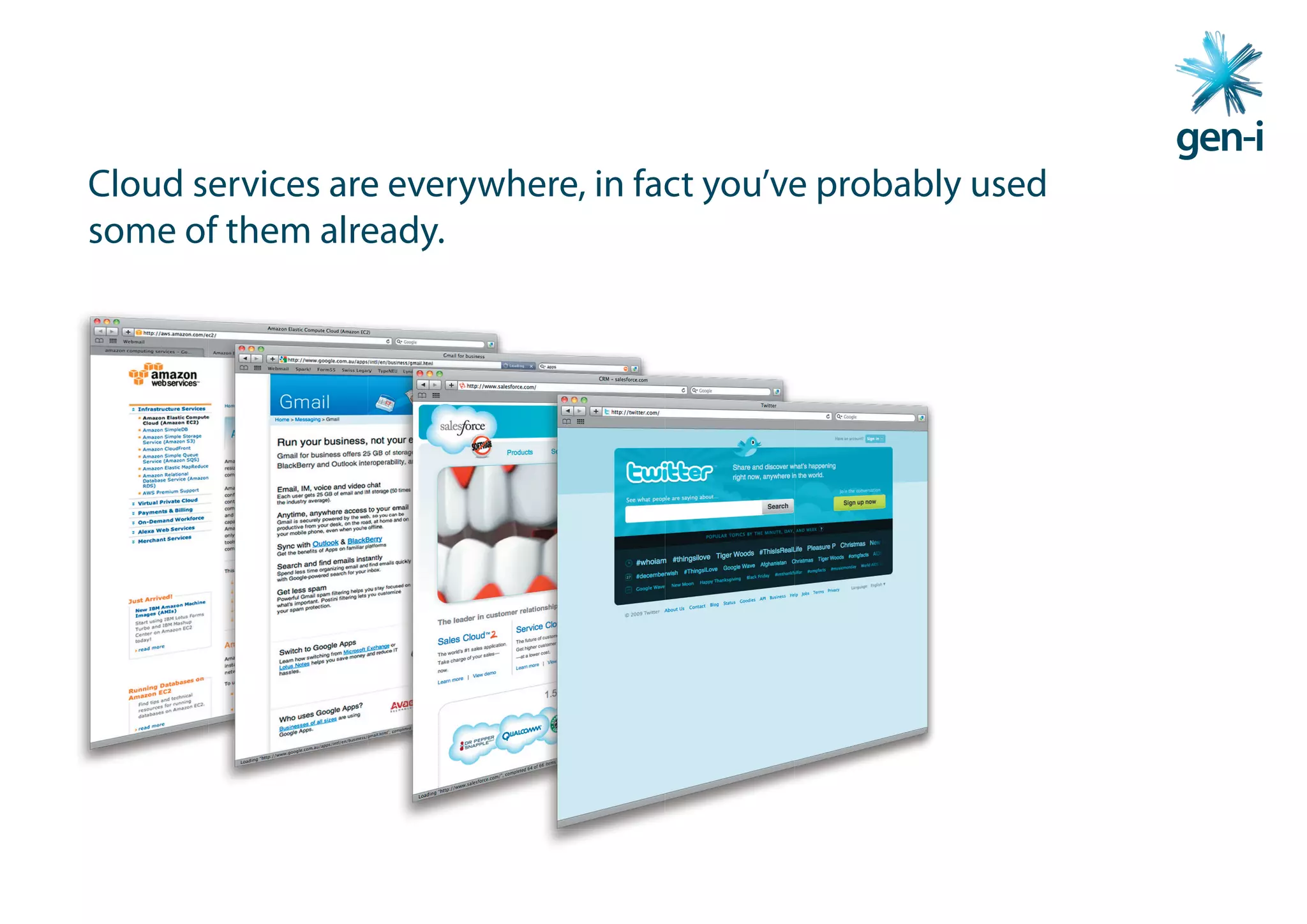 Cloud services are everywhere, in fact you’ve probably used
some of them already.
 