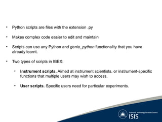 genie python and ibex. a manual for developers | PPTX