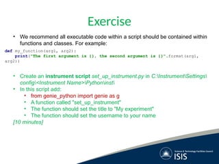 genie python and ibex. a manual for developers | PPTX