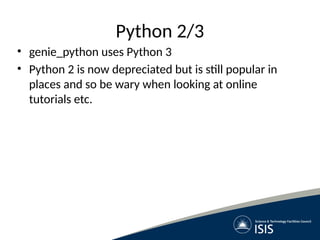 genie python and ibex. a manual for developers | PPTX