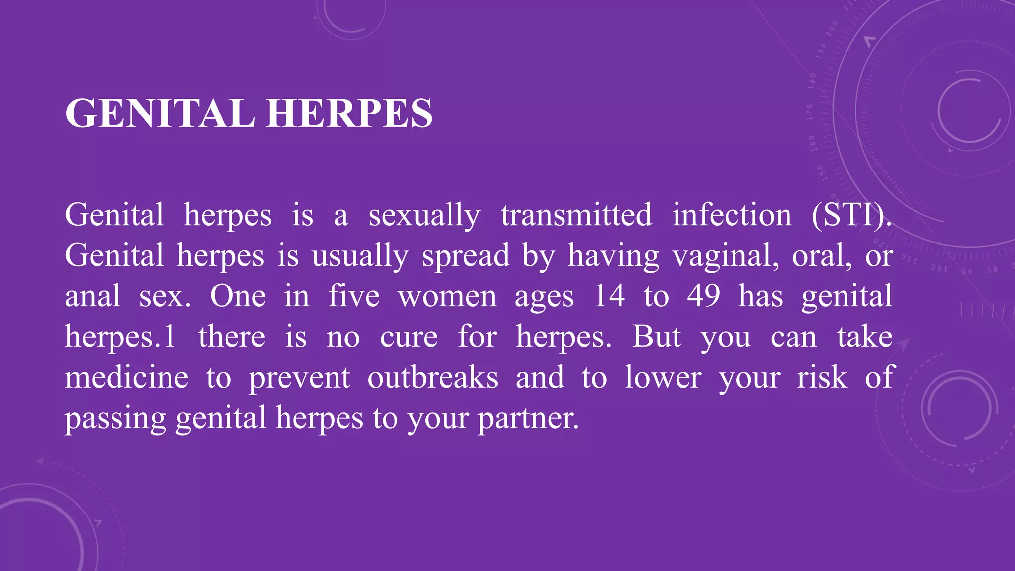Genital herpes Symptoms, Diagnosis, Treatment PPT