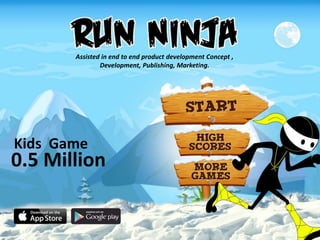 0.5 Million
Kids Game
Assisted in end to end product development Concept ,
Development, Publishing, Marketing.
 